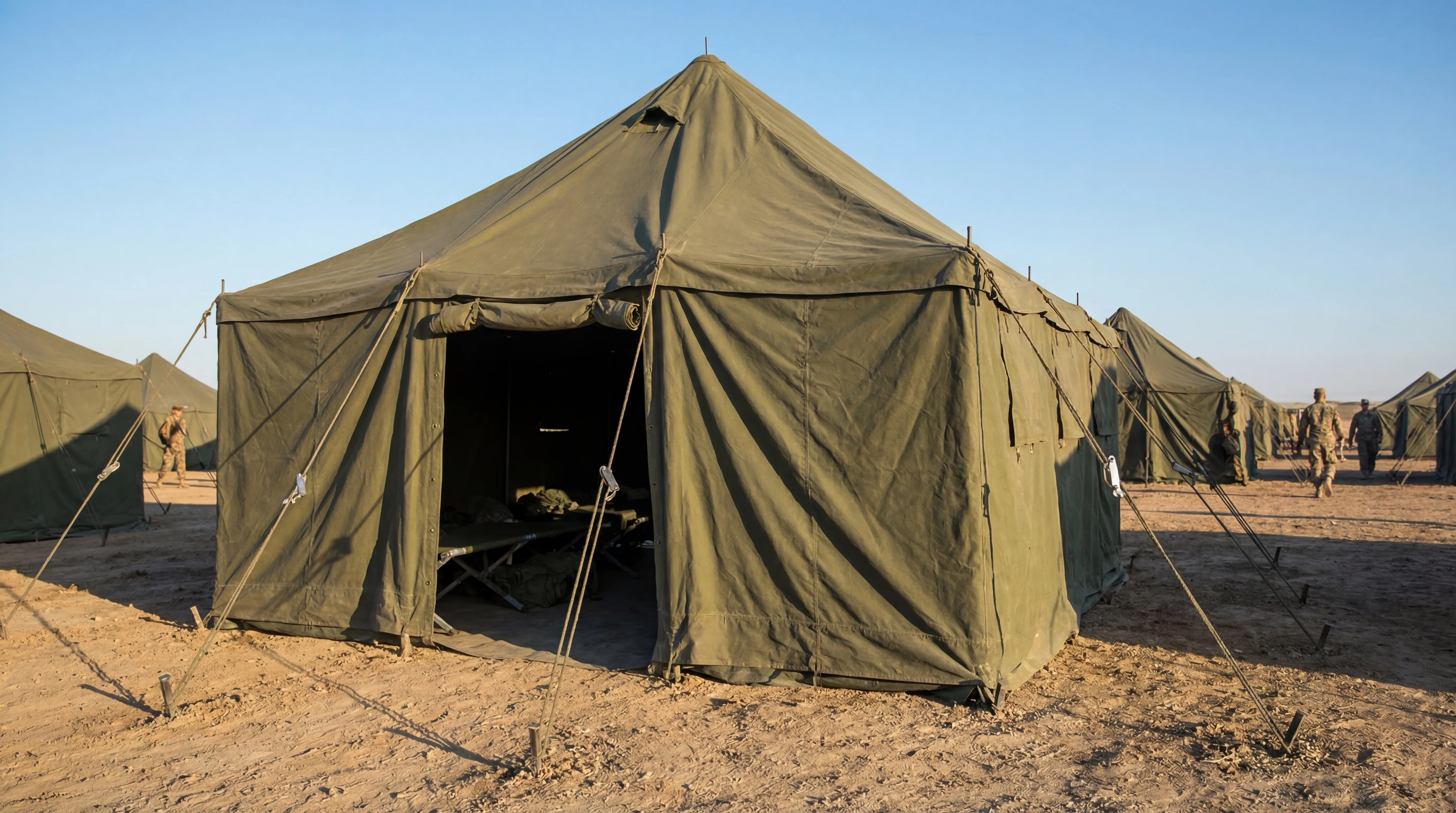 Olive green military tent by BNC Pakistan